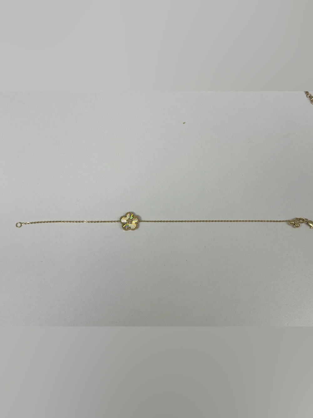 10k Solid Yellow Gold Adjustable Flower Bracelet Super Shiny - Picture 4 of 4